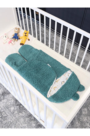 Unisex Bebek Dış Kundak Uyku Tulumu 7-12 Ay Kıvırcık Welsoft/peluş Battaniye