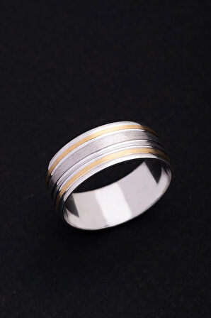 Hera Model Erkek Gümüş Tek Alyans Yüzük Nişan Söz Yüzüğü