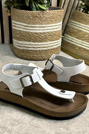  Günlük Kadın Terlik Tek Parmak Arası Rahat Mantar Taban Tokalı Ayarlanabilir Sandalet 148 - 34170 