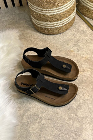  Günlük Kadın Terlik Tek Parmak Arası Rahat Mantar Taban Tokalı Ayarlanabilir Sandalet 148 - 34170 