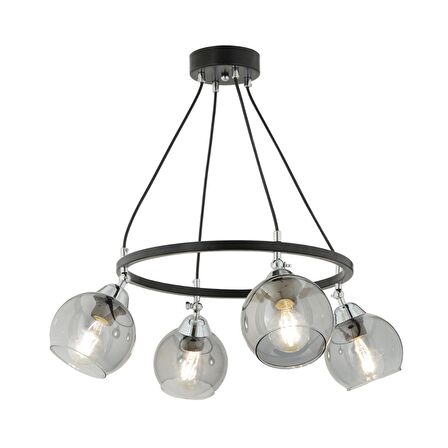 Flora 4 Lü Krom Detaylı Modern Yatak Odası Mutfak Oturma Odası Salon Avize 