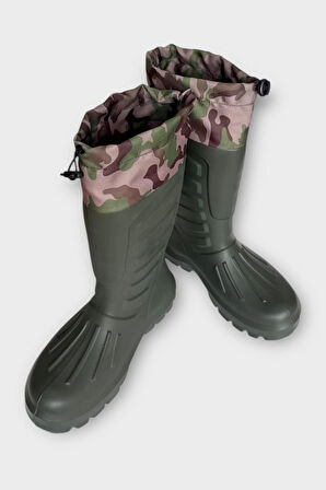 Termal Kamuflaj Desen Eva Kauçuk Ev Bahçe Hobi Avcı Çizmesi HAKİ