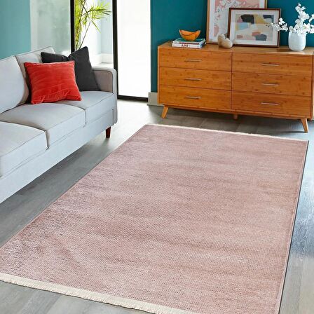 Bej Özel Kaymaz Tabanlı Pamuk Dokuma Kilim