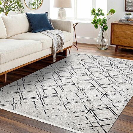 Geometrik Desen Kaymaz Taban Yıkanabilir Dijital Baskı Halı