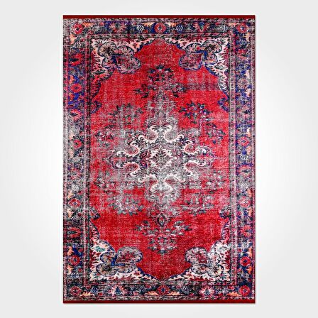 Eskitme Klasik Desen Kaymaz Taban Yıkanabilir Dijital Baskı Halı