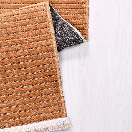 Bej Kaymaz Tabanlı Pamuk Dokuma Kilim