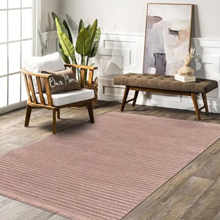 Kahverengi Kaymaz Tabanlı Pamuk Dokuma Kilim