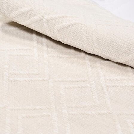 Krem Kadife Dokuma Şönil Kilim