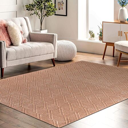 Bej Kadife Dokuma Şönil Kilim