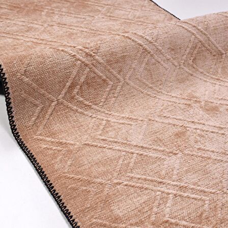 Bej Kadife Dokuma Şönil Kilim