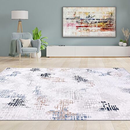 Karışık Renk Modern Makine Halısı