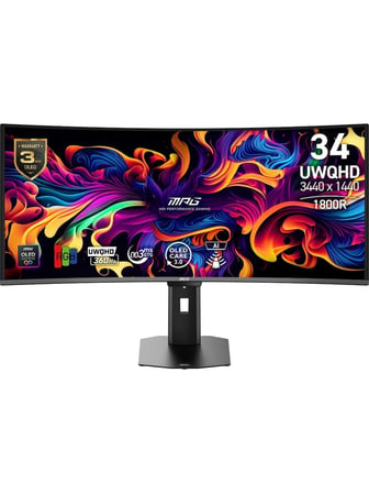 MSI MPG 341CQR QD-OLED X36 34" 0.03 ms WQHD Curved 360 Hz OLED Oyuncu Monitörü - Outlet