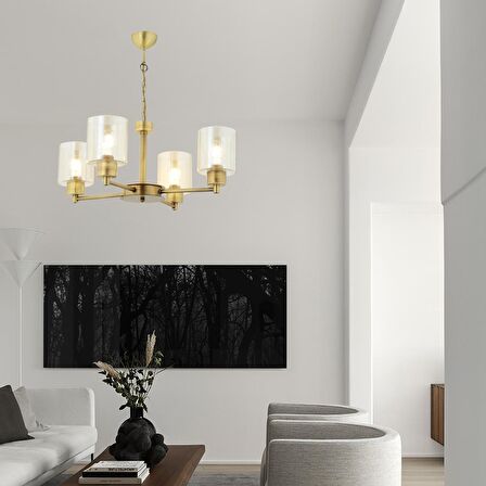 Geneva 4 Lü Eskitme Modern Yatak Odası  Salon Avize 