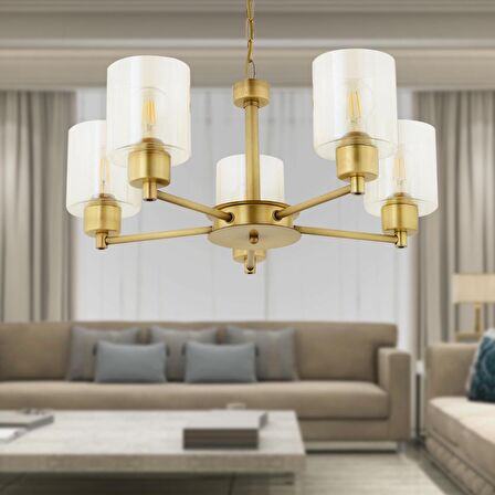 Geneva 5 Li Eskitme Modern Yatak Odası  Salon Avize 