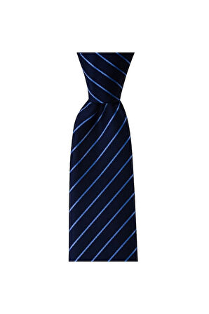 Lacivert Çizgili 8 Cm Genişliğinde Kravat