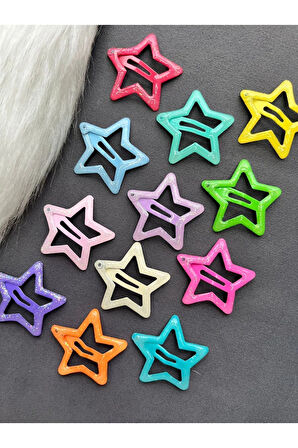 Renkli Yıldızlı Çıtçıt Toka 6 Adet