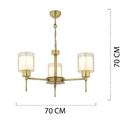 Goldie 3 Lü Eskitme Modern Sarkıt Mutfak Salon Avize 