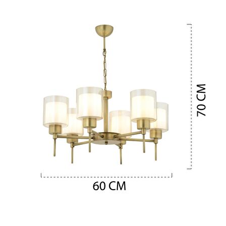 Goldie 6 Lı Eskitme Modern Yatak Odası  Salon Avize 