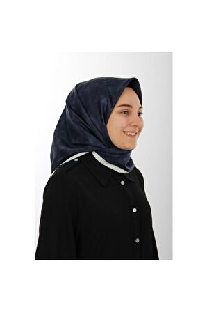 Lacivert Ipek Krep Saten Eşarp 7208701-322