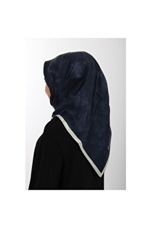 Lacivert Ipek Krep Saten Eşarp 7208701-322