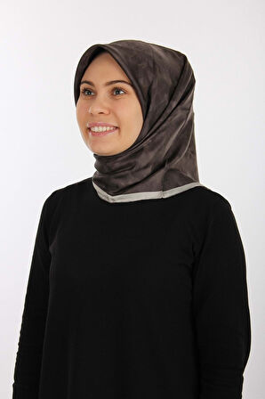 Koyu Gri Twill İpek Eşarp 7208713 - 972