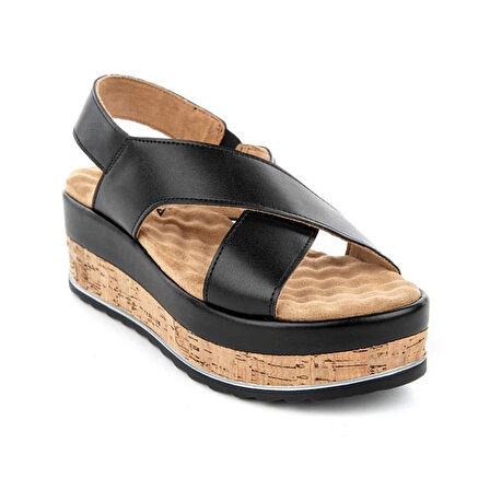 Muya Yangi Anatomik Günlük Kadın Sandalet-Siyah