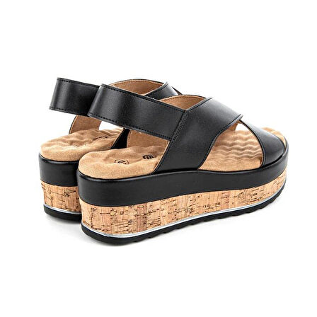 Muya Yangi Anatomik Günlük Kadın Sandalet-Siyah