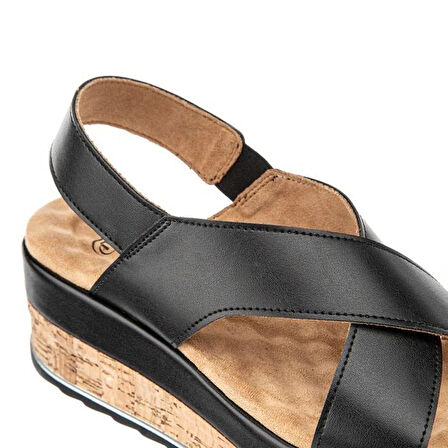 Muya Yangi Anatomik Günlük Kadın Sandalet-Siyah