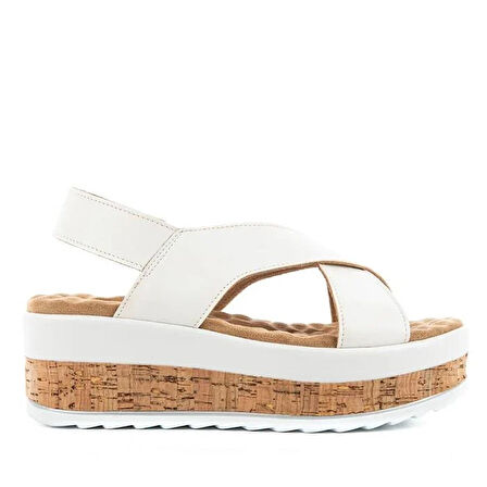 Muya Yangi Anatomik Günlük Kadın Sandalet-Beyaz