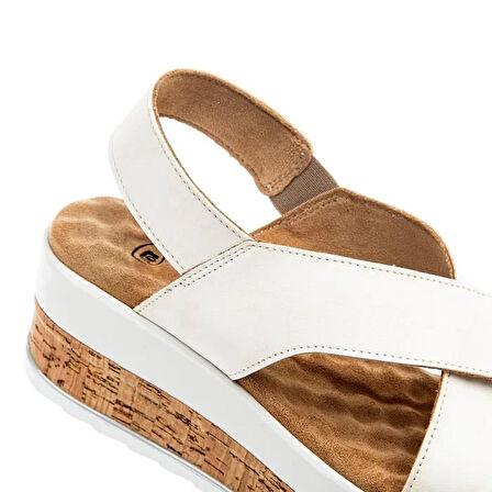 Muya Yangi Anatomik Günlük Kadın Sandalet-Beyaz