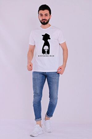 Oppenheimer Nükleer Beyaz Kısakol Erkek Tshirt