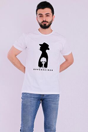 Oppenheimer Nükleer Beyaz Kısakol Erkek Tshirt