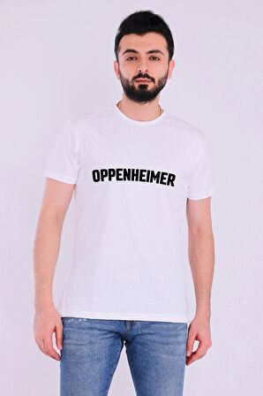 Oppenheimer Yazılı Beyaz Kısakol Erkek Tshirt
