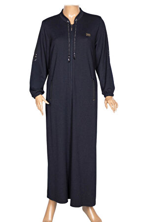 Hesna Kadın Zeren Battal Beden Baharlık Boydan Lacivert Pardesü