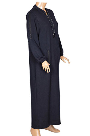 Hesna Kadın Zeren Battal Beden Baharlık Boydan Lacivert Pardesü