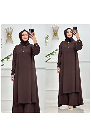 Tesettür Tunik & Pantolon Takımı, Şalaş Bol Kalıp, Ekstra Bol Paça Pantolon Takımı