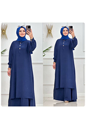 Tesettür Tunik & Pantolon Takımı, Şalaş Bol Kalıp, Ekstra Bol Paça Pantolon Takımı