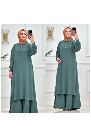 Tesettür Tunik & Pantolon Takımı, Şalaş Bol Kalıp, Ekstra Bol Paça Pantolon Takımı