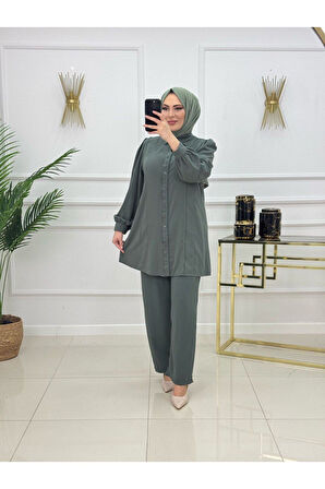 Kadın Tesettür 2'Li Takım Tunikli Pantolonlu