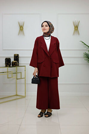 Kadın Tesettür Takım 2'Li Ceket & Pantolon Takımı