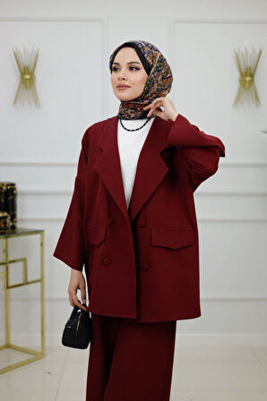 Kadın Tesettür Takım 2'Li Ceket & Pantolon Takımı