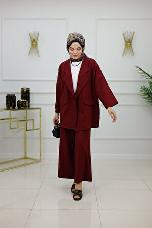 Kadın Tesettür Takım 2'Li Ceket & Pantolon Takımı