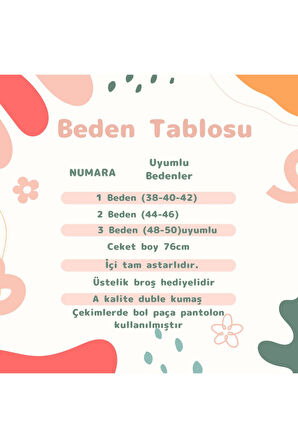 Kadın Ceket Astarlı Duble Kumaş Broş Detaylı Ceket