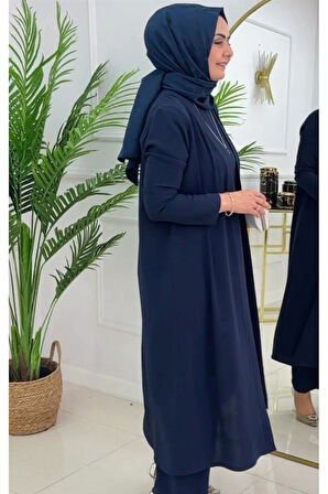 Kadın Tesettür 3'Lü Takım, İçlik Tunik & Pantolon & Abaya