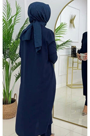 Kadın Tesettür 3'Lü Takım, İçlik Tunik & Pantolon & Abaya