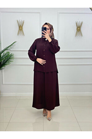 Kadın Tesettür 2'li Takım Etekli & Gömlekli Takım