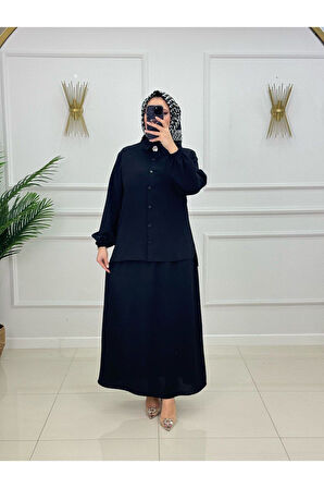 Kadın Tesettür 2'li Takım Etekli & Gömlekli Takım