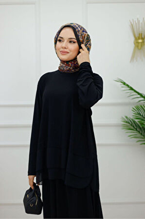 Kadın Tesettür 2'Li Takım Bluzlu Etekli Takım