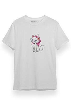Kedi Beyaz Kısa kol Erkek Tshirt