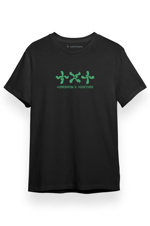 TXT Temptation Logo Siyah Kısa kol Erkek Tshirt